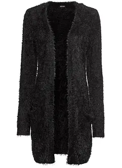 Lang strikkejakke med fluffy look, bonprix