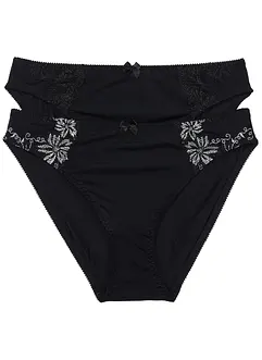 Truse med nydelig broderi (2-pack), bonprix