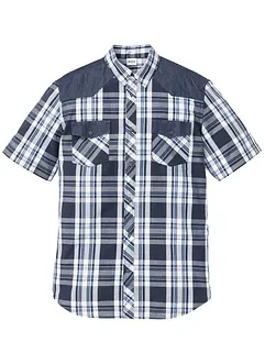 Kortermet skjorte med denim-besetning, bonprix
