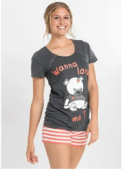 Kort mamma-pyjamas med økologisk bomull, bonprix