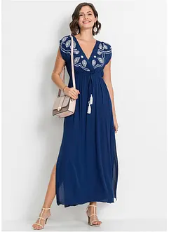 Maxikjole med broderi, bonprix
