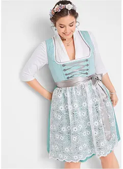 Dirndl med blondeforkle, knelang (2-delt sett), bonprix