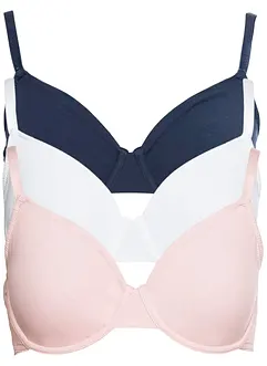T-shirt BH med bøyle økologisk bomull  (3-pack), bonprix