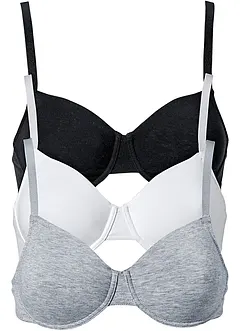 T-shirt BH med bøyle økologisk bomull  (3-pack), bonprix
