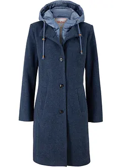 Kort vinterjakke med ull-look, 2 i 1-look, bonprix