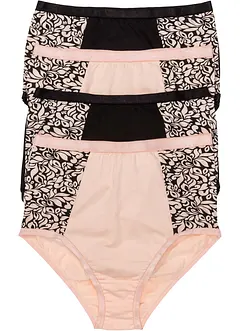 Truse med høy midje og økologisk bomull (4-pack), bonprix