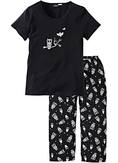 Capri-pyjamas med korte ermer, bonprix