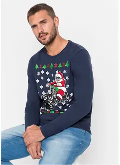 Langermet topp med julemotiv, Slim Fit, bonprix