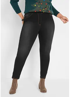 High Waist jeggings i lett, elastisk termo-materiale med komfortlinning., bonprix