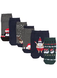 Korte julesokker i økologisk bomull (6-pack), bpc bonprix collection
