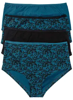 Høy truse med økologisk bomull (4-pack), bonprix