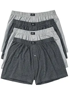 Løstsittende boksershorts i jersey (4-pack), bonprix