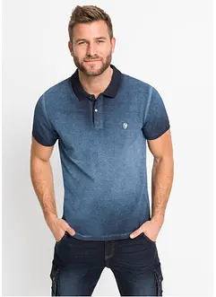 Piquet-poloshirt med vasket look, kort arm, bonprix