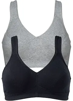 BH uten bøyle, med økologisk bomull (2-pack), bonprix