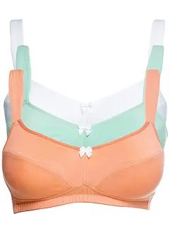 BH uten bøyle med bomull (3-pack), bonprix