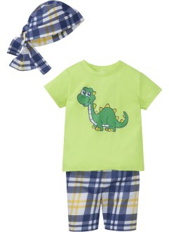 T-shirts + bermuda + bandana til baby (3-delt sett), økologisk bomull, bpc bonprix collection