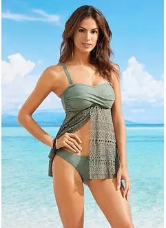 Lang bandeau-tankini (2 deler, sett), bonprix