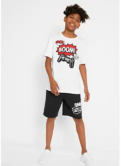 T-skjorte og jerseyshorts i 100% bomull (2-delt sett), bonprix