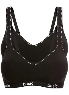 BH uten bøyle, med økologisk bomull (2-pack), bonprix