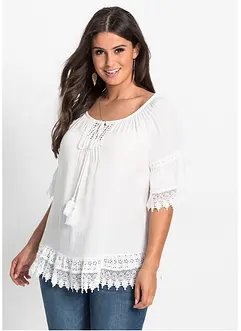 Tunika i myk viskose med blonder, bonprix