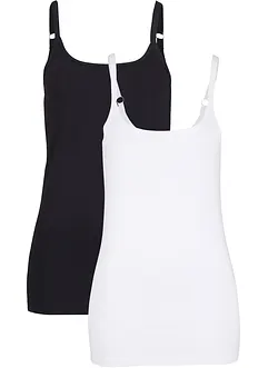 Lang singlet av økologisk bomull, 2-pack, bonprix