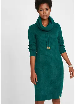 Strikket kjole med sjalskrage, bonprix