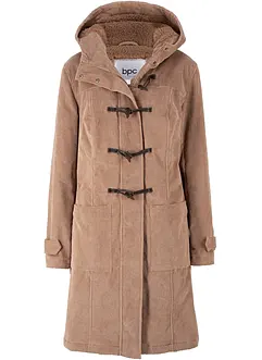 Halvlang duffelcoat med fôr, bonprix