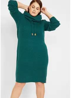 Strikket kjole med sjalskrage, bonprix