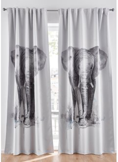 Formørkningsgardin med digitaltrykk av elefant (1-pack), bpc living bonprix collection