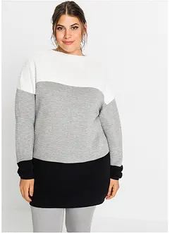 Lang genser med striper, bonprix