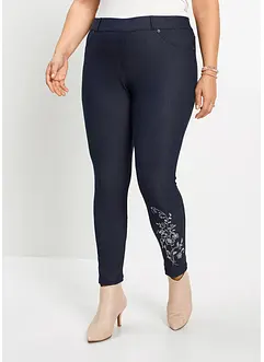 Leggings med blomsterprint og glitterstener, bonprix