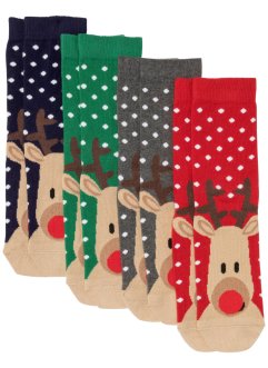 4-pack sokker med gavekort, økologisk bomull, bpc bonprix collection