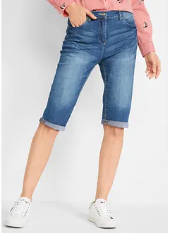 Jeans-bermuda med stretch og oppbrettet nederkant, bonprix