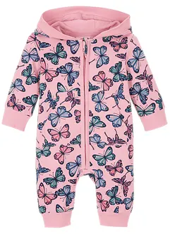 Sweat baby-jumpsuit med hette, økologisk bomul, bonprix