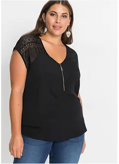 Topp med blondebesetning, bonprix