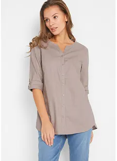 Bluse med lin, 3/4-lang arm, bonprix