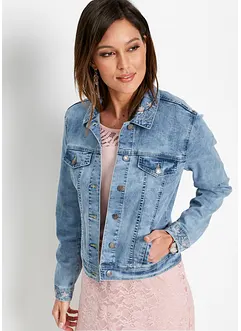 Jeansjakke med broderi, bonprix