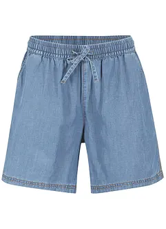 Lett denim-shorts med lin og komfortlinning, ekstra vid, bonprix