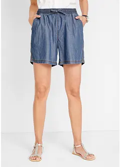 Lett denim-shorts med lin og komfortlinning, ekstra vid, bonprix