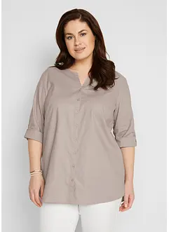 Bluse med lin, 3/4-lang arm, bonprix