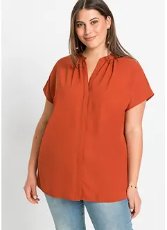 Kortermet bluse med skjult knappestolpe, bonprix