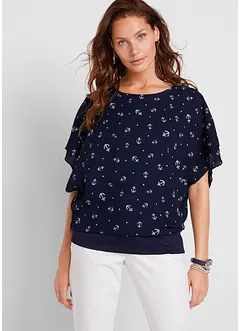 Georgette-bluse, kort arm, bonprix