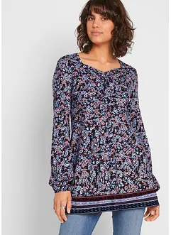 Tunika i trikotmateriale med blomstermønster, bonprix