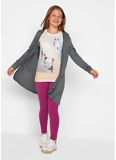 Topp + cardigan + leggings (3-delt sett), bonprix