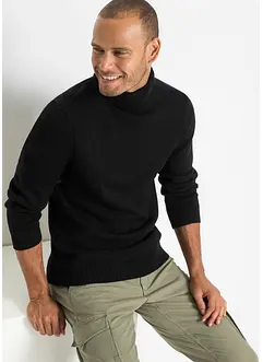 Varm genser med rullekrage og ribbestrikkede kanter, bonprix