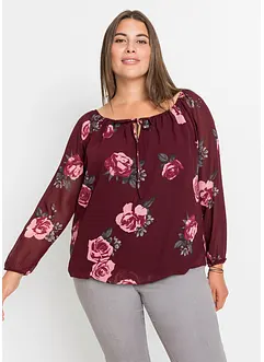 Bluse med snøring, bonprix