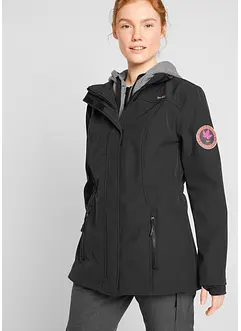 Lang softshell-jakke, vannavvisende, 2-i-1 look, bonprix