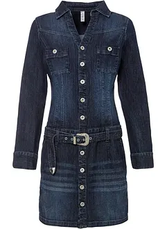 Jeanskjole med belte, bonprix