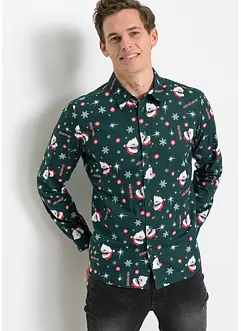 Langermet skjorte med juleprint, Slim Fit, bonprix