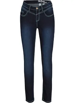 Slim-jeans Mid Waist, kontrastfargede sømmer, bonprix